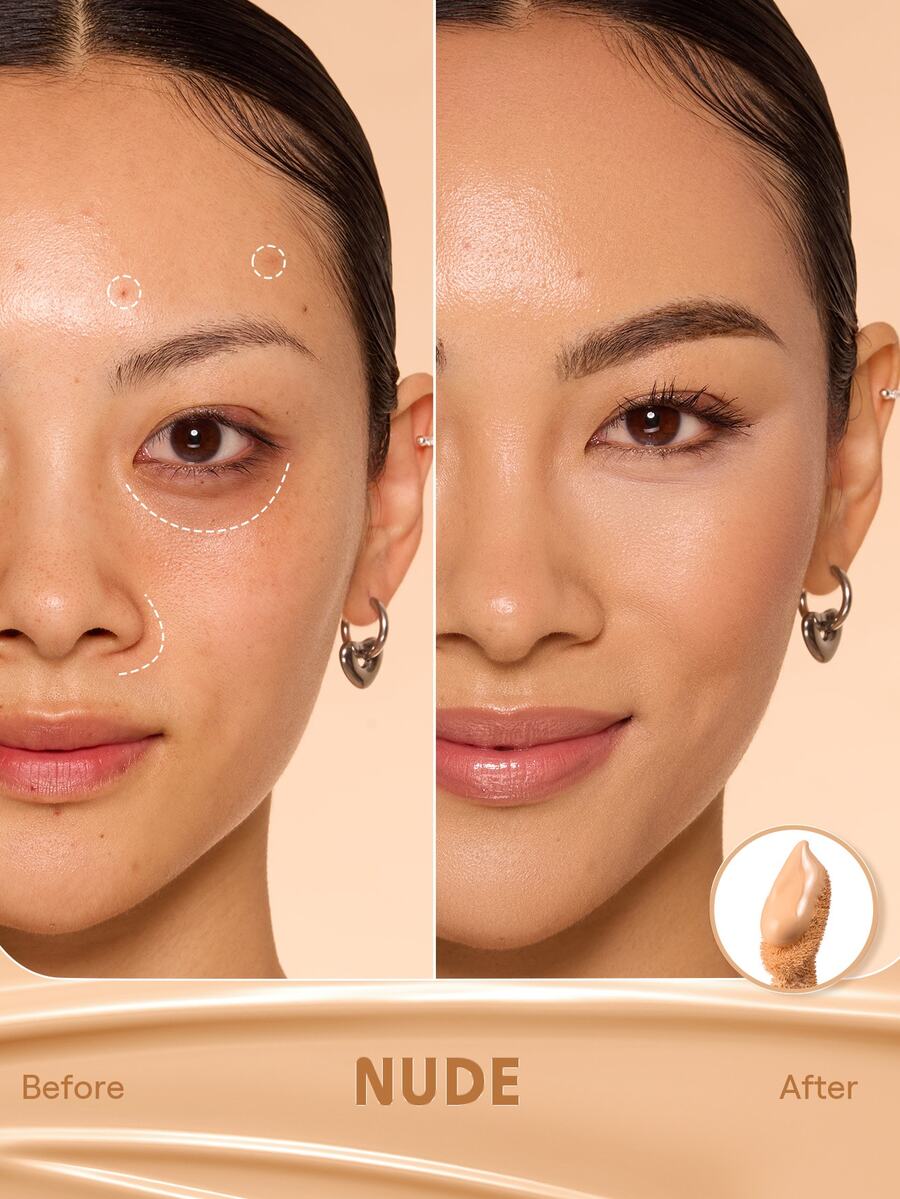SHEGLAM Hideaway Full-Coverage Concealer-Nude Color Corrector Brightener And Highlighter Brand Beauty Cosmetic Makeup For Women And Girls