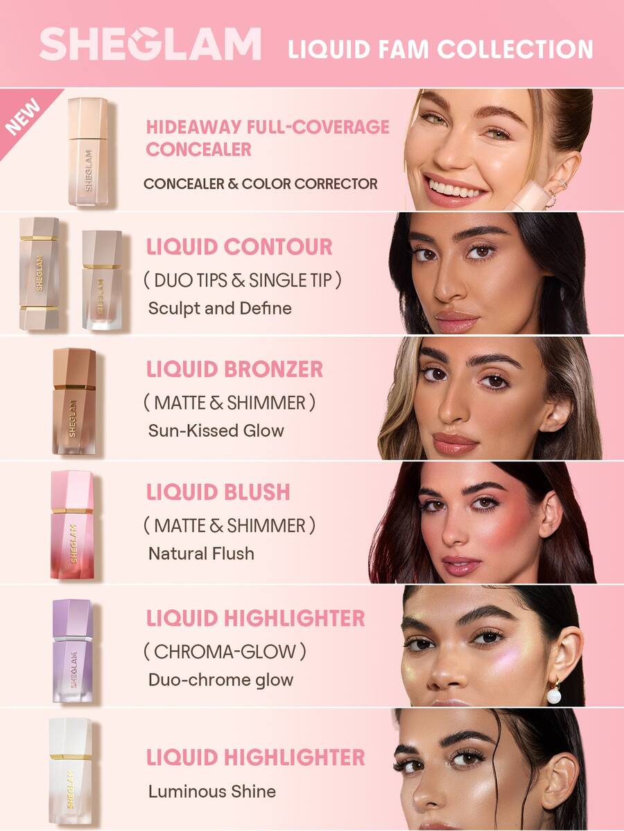 SHEGLAM Hideaway Full-Coverage Concealer-Nude Color Corrector Brightener And Highlighter Brand Beauty Cosmetic Makeup For Women And Girls