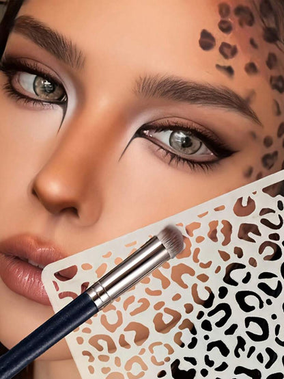1pc Sexy Hollow Leopard Print Template, Leopard Print Stencil Makeup Tool, Suitable For Halloween, Carnival, Music Festival, Cosplay, Sexy Leopard Makeup, Asymmetric Hollow Template, Painting Template, Spray Template, For Makeup,Travel Essential