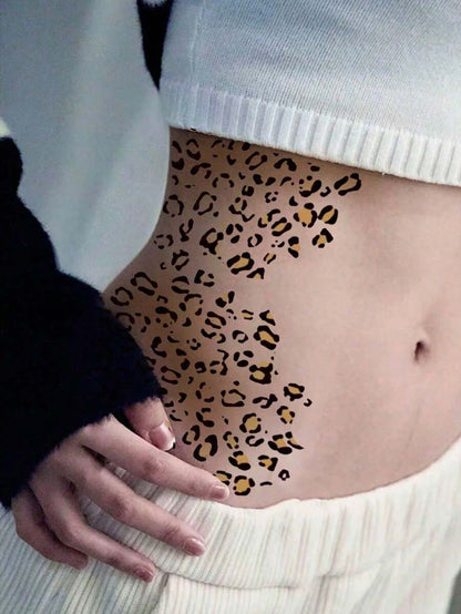 1pc Sexy Hollow Leopard Print Template, Leopard Print Stencil Makeup Tool, Suitable For Halloween, Carnival, Music Festival, Cosplay, Sexy Leopard Makeup, Asymmetric Hollow Template, Painting Template, Spray Template, For Makeup,Travel Essential