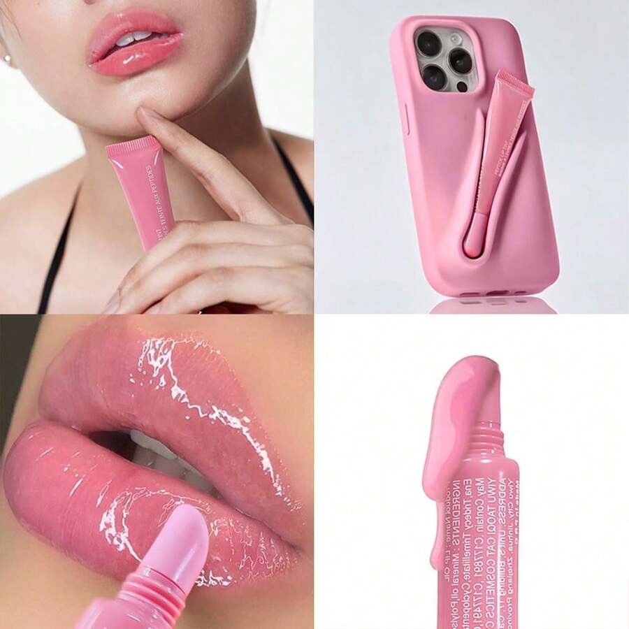 4 Pcs Peptide Lip Tint, Sheer Color And Hydrating Finish Clear Lip Oil, Long Lasting Hydrating Lip Gloss Tinted Lip Balm Non-Sticky Revitalizing, Transparent Lip Care Oil For Dry Lip, 3 Fl Oz,10ml