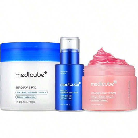Affordable Value Trio For Pore & Texture Care: Zero Pore Pads 2.0 And Zero Exosome Shot 7,500 PPM Spicule Facial Serum And Collagen Jelly Cream
