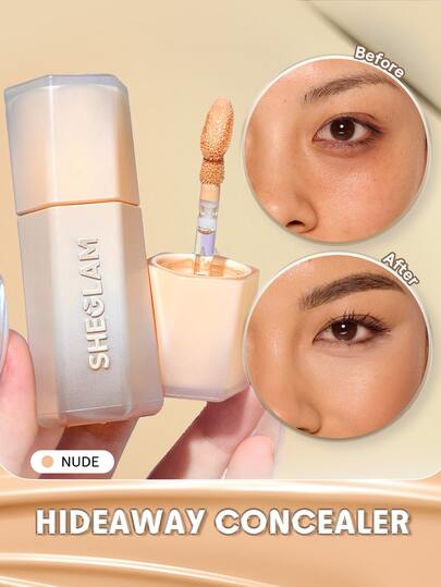 SHEGLAM Hideaway Full-Coverage Concealer-Nude Color Corrector Brightener And Highlighter Brand Beauty Cosmetic Makeup For Women And Girls