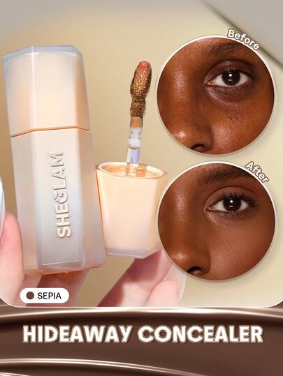 SHEGLAM Hideaway Full-Coverage Concealer-Nude Color Corrector Brightener And Highlighter Brand Beauty Cosmetic Makeup For Women And Girls