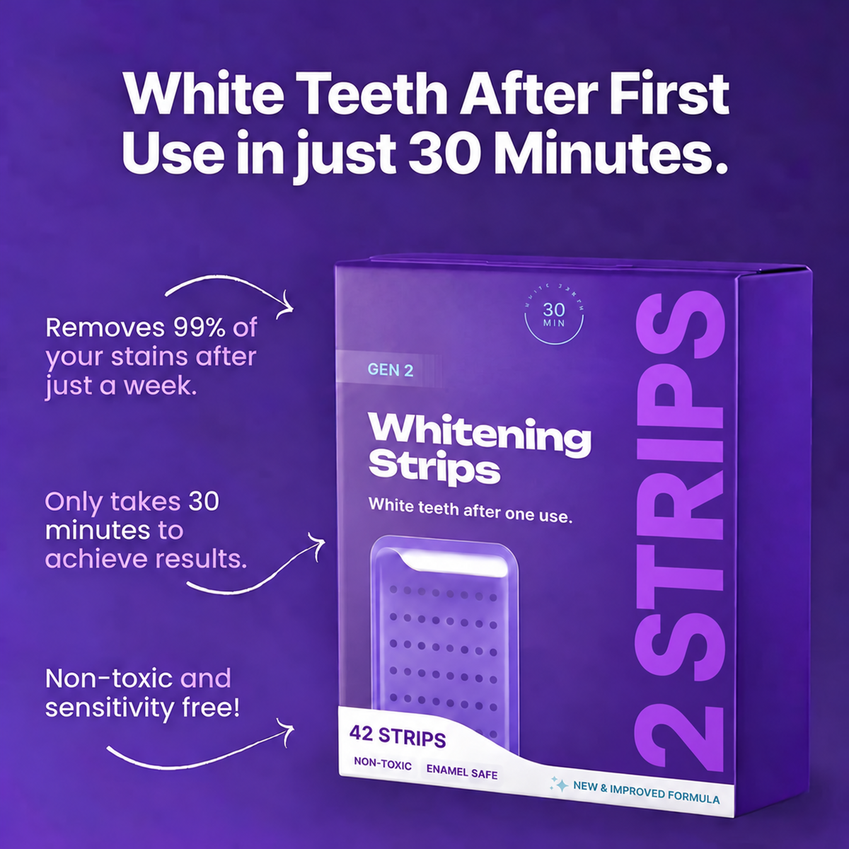MORVAIL Purple Teeth Whitening Strips