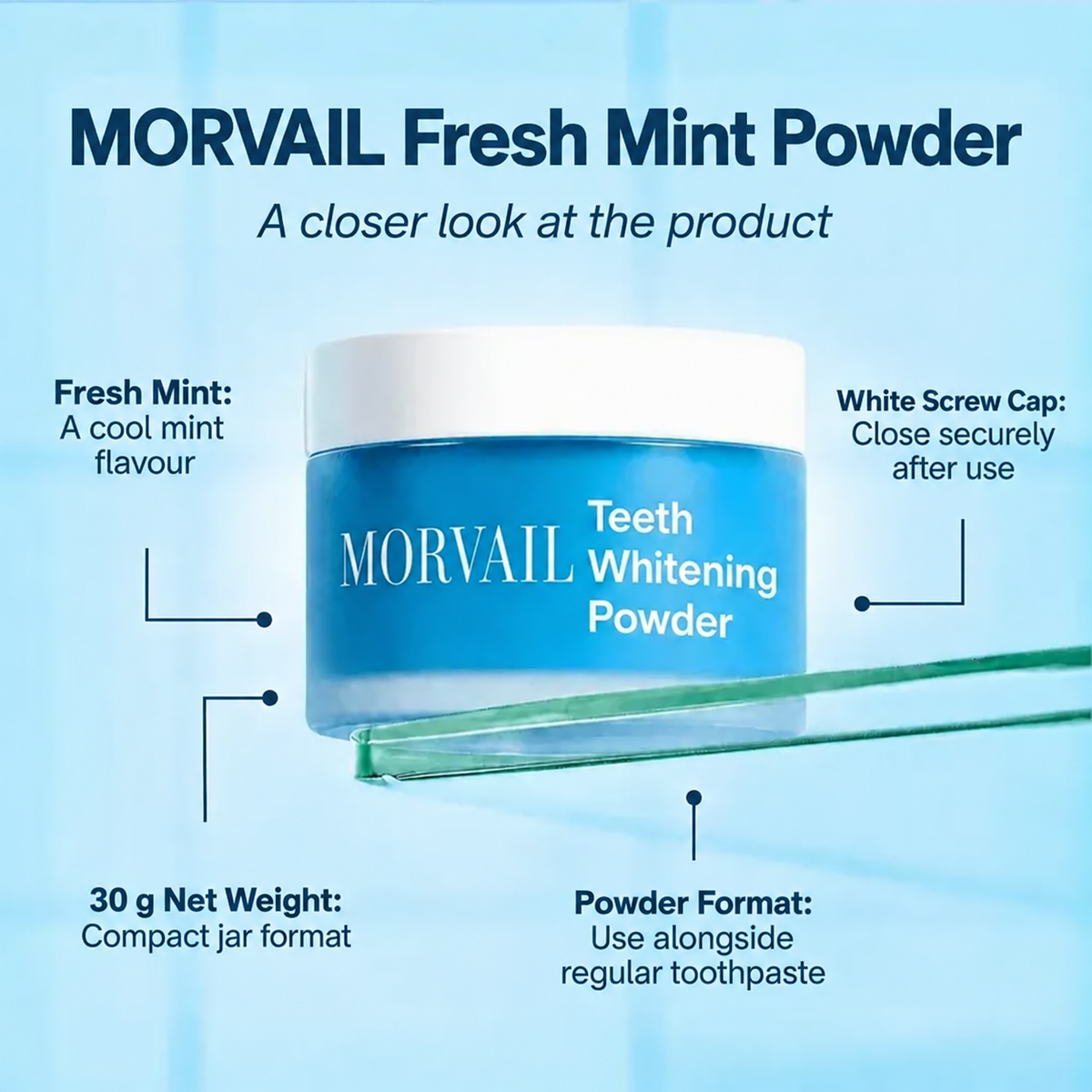 MORVAIL Fresh Mint Teeth Whitening Powder — image 3